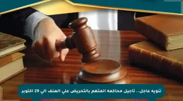 تنويه عاجل.. تأجيل محاكمة المتهم بالتحريض على العنف إلى 29 أكتوبر